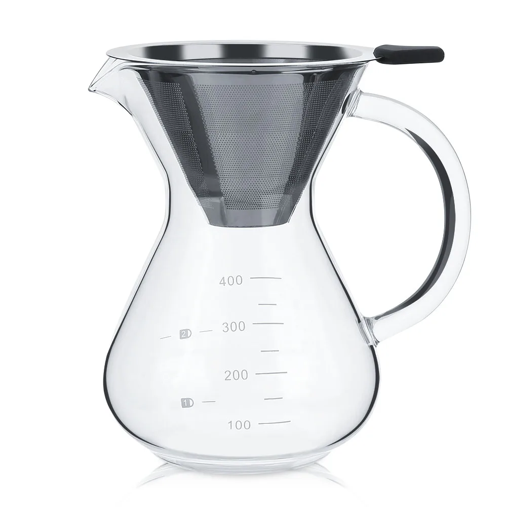Cafetière filtre à café en herbe, 400ml, verre, goutte à goutte, cafetière avec échelle, cafetière domestique