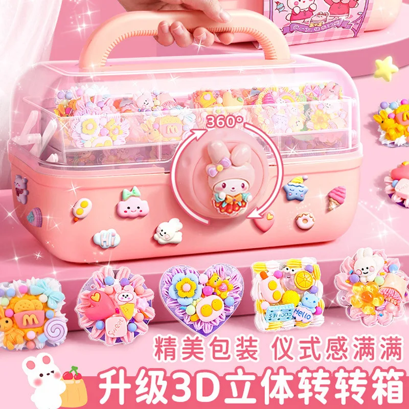 

Girls Children'S Birthday Gift Simulated Cream Glue Guka Set Sticker Hairpin Diy Fluid Brick Acrylic Guka Material Box