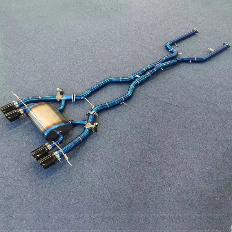 EXR High Quality Mirror Polished 1.5mm Thick Titanium Valved Catback Exhaust  M5 F90 4.4T Axleback Remote Control Muffler
