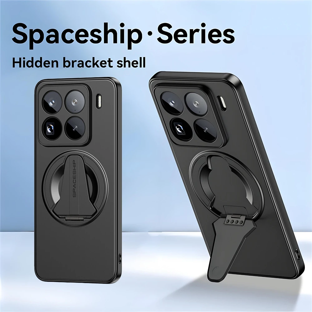 

Luxury Folding Stand Magnetic Phone Case For Xiaomi 14 15 Ultra 15S Redmi K70 K80 Pro K70E Camera Protective Solid Color Cover