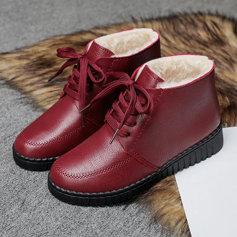 Frauen Schnee Stiefel Winter Warme Stiefeletten für Frauen Runde Kopf Stiefel Weibliche Mode Mutter Schuhe für Frauen Mujer