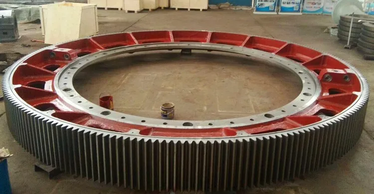 Wangli Customized Large Diameter Ring Gear Mining Equipment Dryer Large Ring Gear