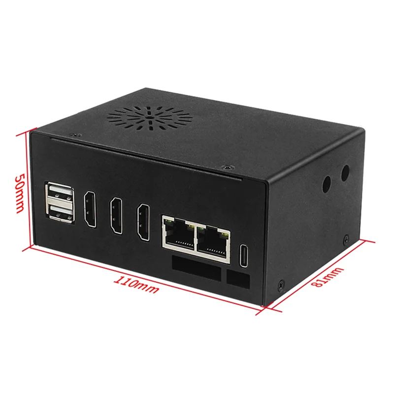 AC56-Metal Case Case For Orange Pi 5 Plus With Cooling Fan Heat Sink 2 Antenna Wifi6 BT For OPI 5 Plus 4 / 8 /16 GB