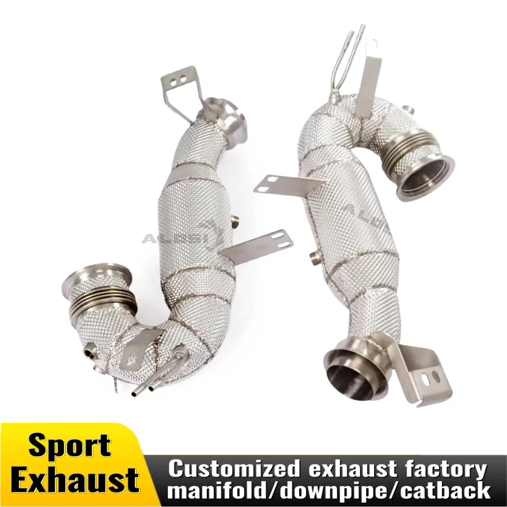 

Exhaust downpipe for Mercedes-Benz AMG GT50 GT53 AMG E53 E450 AMG GLE53 2019-2023 CLS53 3.0T stainless steel exhaust heat shield