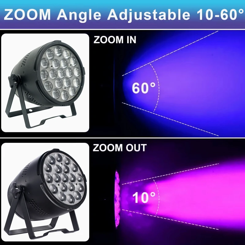 LED Zoom Par Light 250W 4in1 RGBW Stage Strobe With Sound Activated DMX512 Control For DJ Disco Party Wedding Bar Stage Lighting