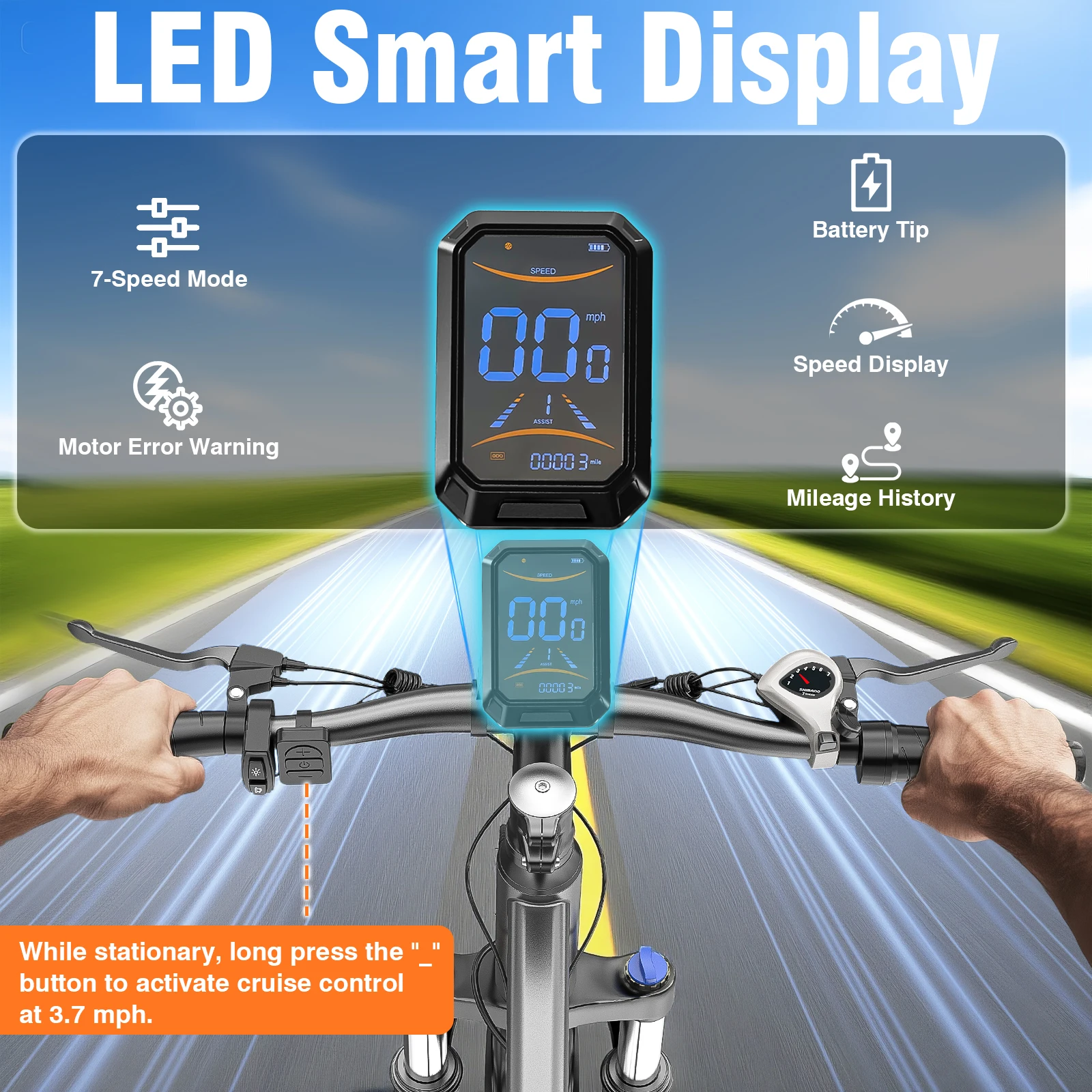 Bicicleta eléctrica para adultos, bicicleta de montaña eléctrica de 26 pulgadas con batería desmontable, motor máximo de 720W y 36V, bicicleta eléctrica de 7 velocidades y 20MPH