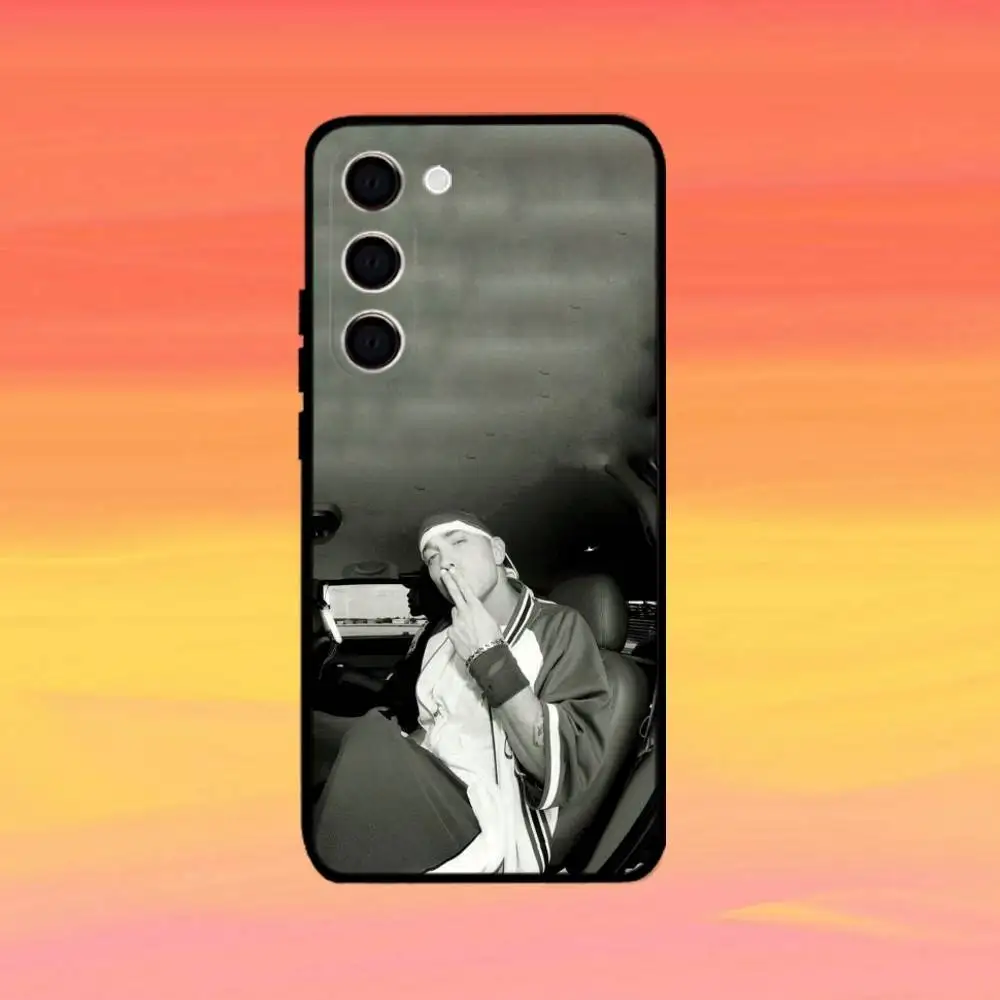 حافظة هاتف هيب هوب S-Slim Shady E-Eminems لهاتف سامسونج جالاكسي A73، A21s، A22، A31، A52، A53، A71، A41 غلاف أسود ناعم