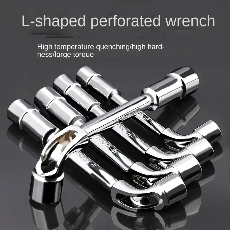 6pcs L-Shaped Perforated Socket Wrench Set for Car Repair Hexagonal Socket Mechanic's Hand Tools with Iron Alloy Body