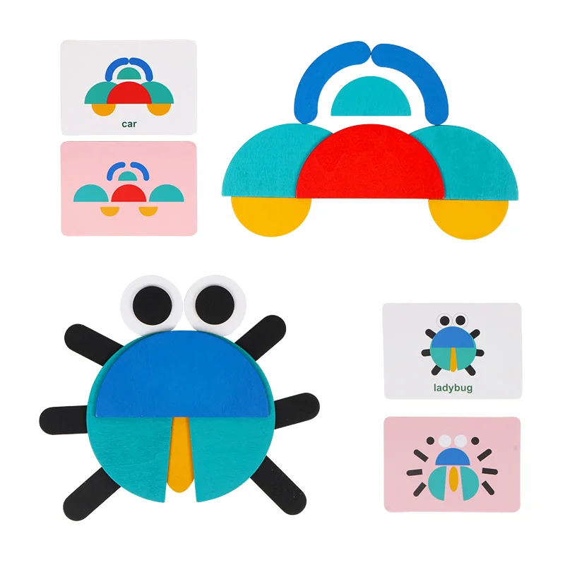 Puzzle créatif en bois pour enfants, jouets éducatifs d'apprentissage précoce, cadeaux Montessori pour enfants, nouvelle collection