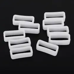 10Pcs White Silicone Rubber Watch Strap Band Keeper Holder Retaining Hoop Loop Ring Retainer Clasp Buckle Locker Replacement PVC