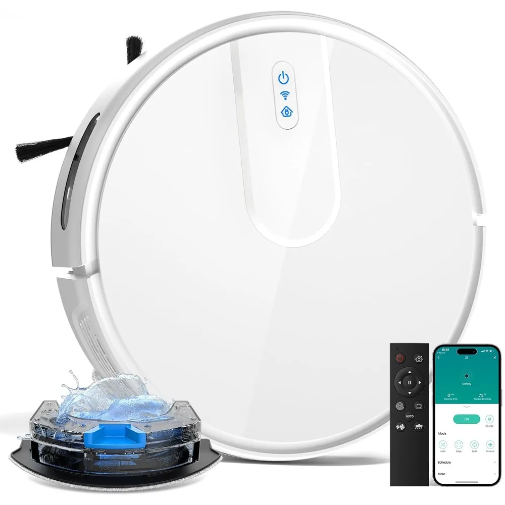 Robot Vacuum and Mop Cleaner with 4500Pa Suction, Advanced 3D Obstacle Avoidance, Next-Generation Smart APP & Voice Control