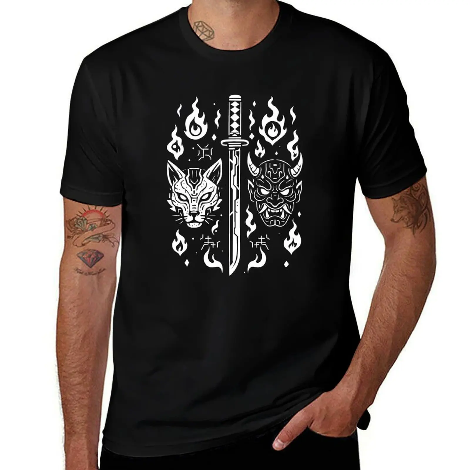 

Cyber Yokai T-Shirt graphic shirts vintage korean fashion gifts for boyfriend Men's t shirts