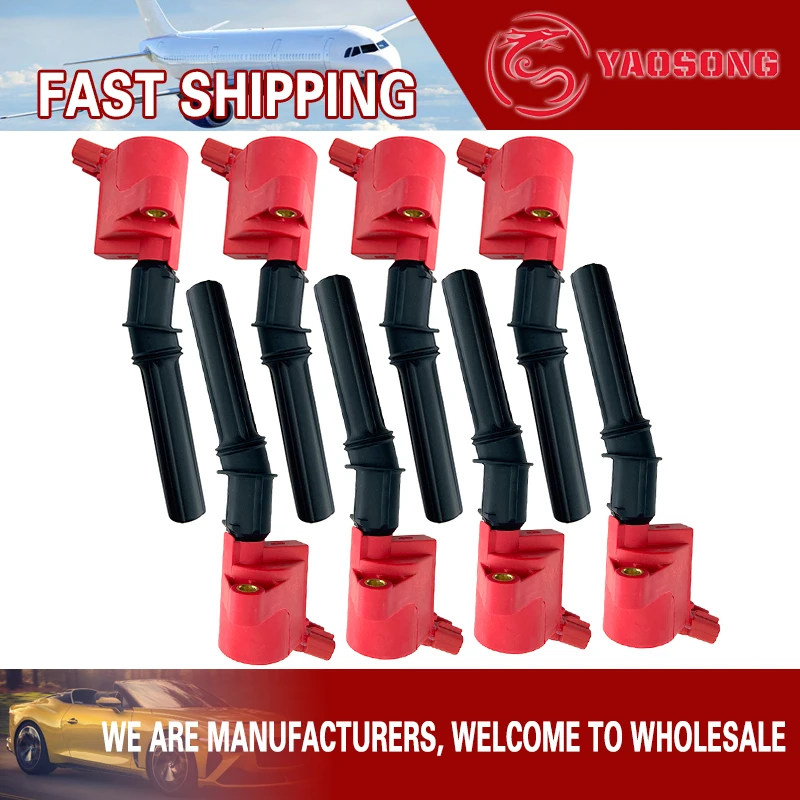 

8PCS Ignition coil For Ford Expedition Super Duty F150 F250 F350 E150 E250 E350 E450 4.6L 5.4L 6.8L V8 V10 3W7Z12029A DG508