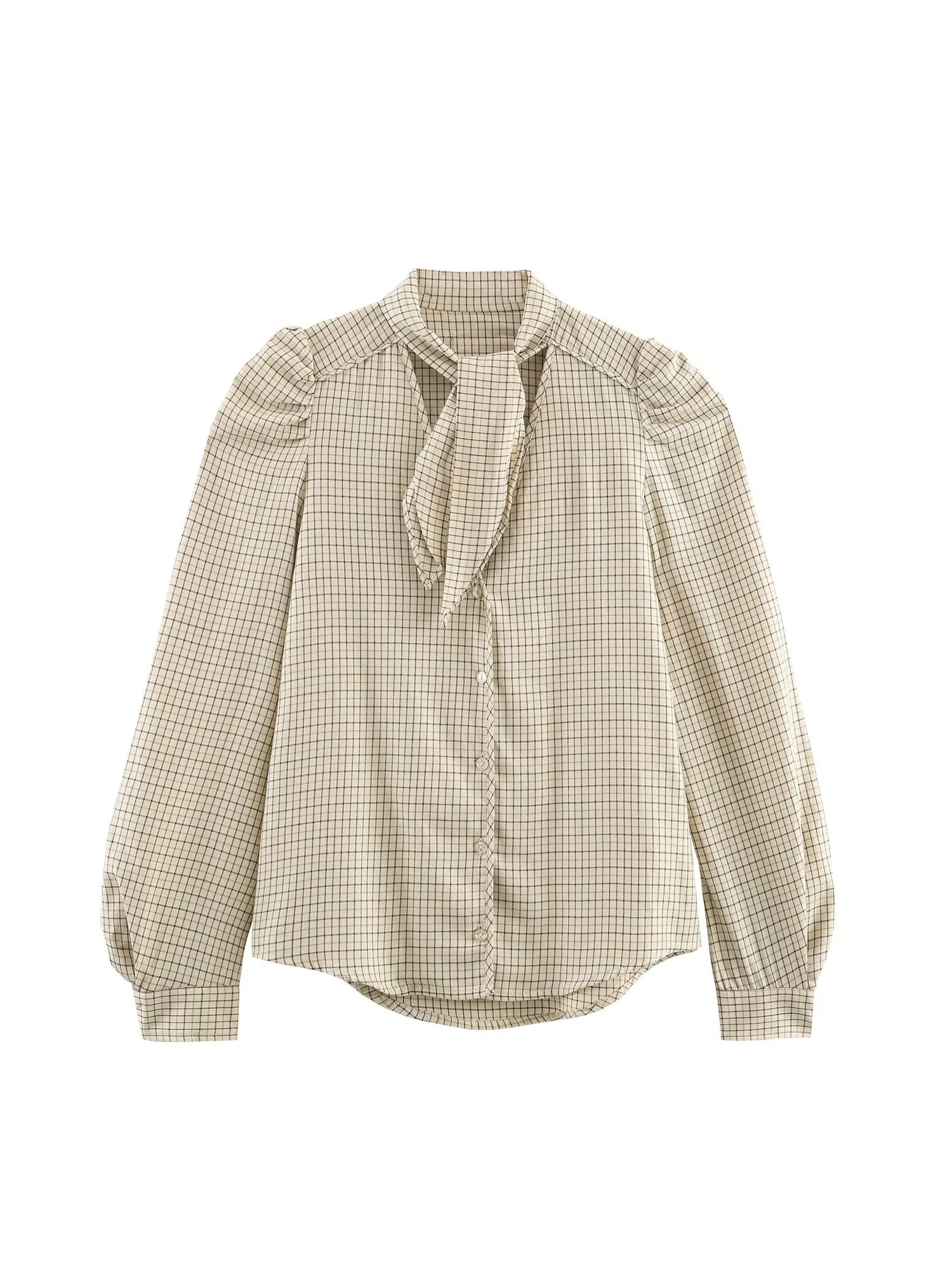 

Женские рубашки в клетку цвета хаки, блузки Y2k, винтажные 2000-х годов, эстетичная женская рубашка на шнуровке с длинными рукавами и бантом, одежда на осень-весну 2025