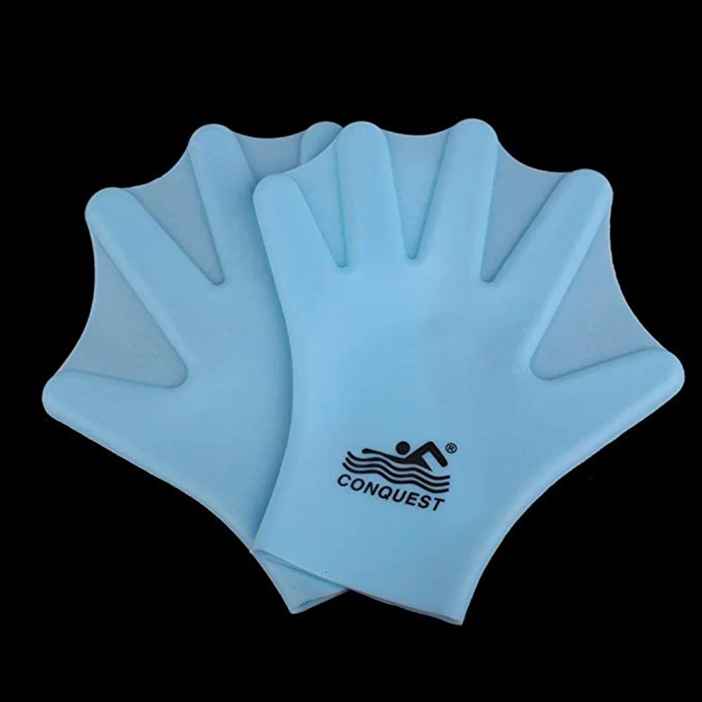 

1 Pair Swimming Gloves Webbed Fitness Water Resistance Training Gloves Silicon Swimming Diving Glove Swim Training Mittens Adult