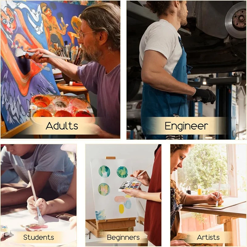 Acrylic Paint Brushes Set,Blending Brushe For Card Making Stencil Projects Acrylic Oil Gold Foil Watercolor Artist Paint