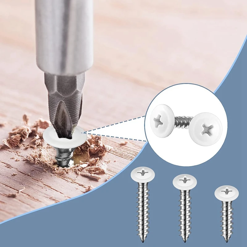 White Screws Thread Truss Head Fast Self Tapping White Pan Cabinet Screws Carbon Steel White Screws