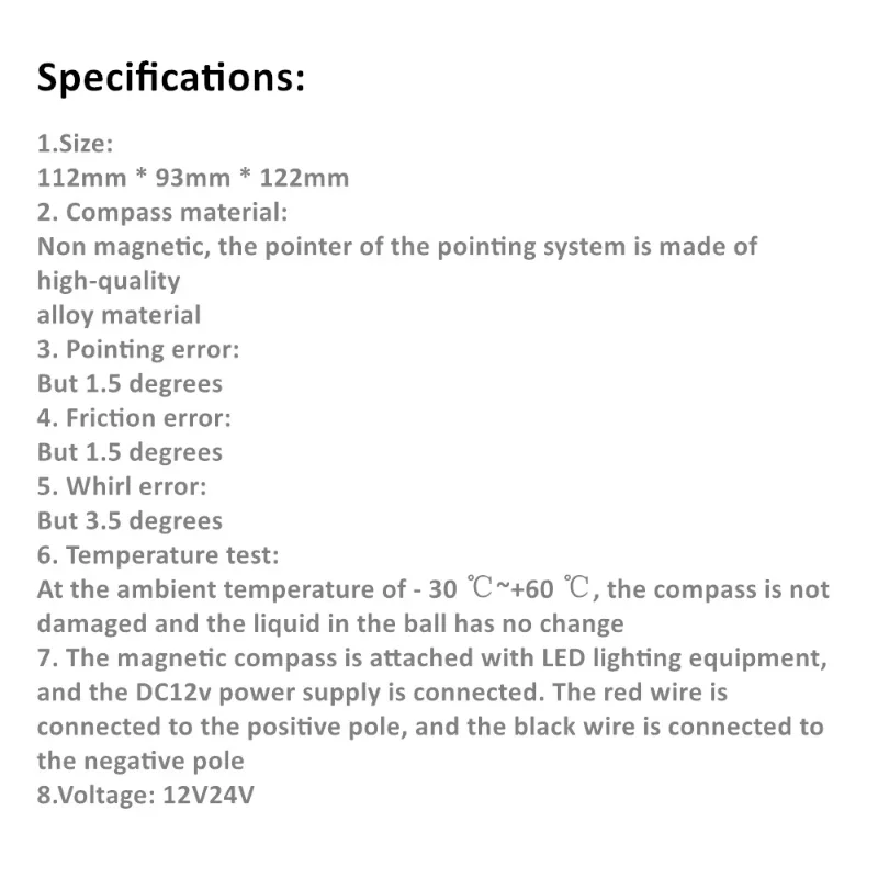 Встроенный магнитный компас для морской рыбацкой лодки