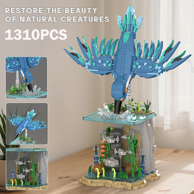 1310pcs Kingfisher Bird Building Blocks Set,DIY Animal Model Kit,Toy for Kids Adult Teen,Home Decor,Creative Christmas Gift Idea
