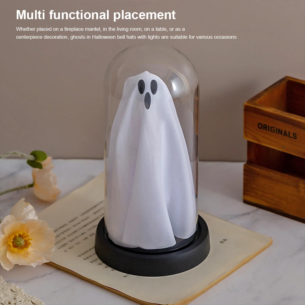 

Halloween Decor Light Up Ghost in Plastic Cloche Halloween Ghost Night Light Halloween Light Up Ghost for Home Decorations