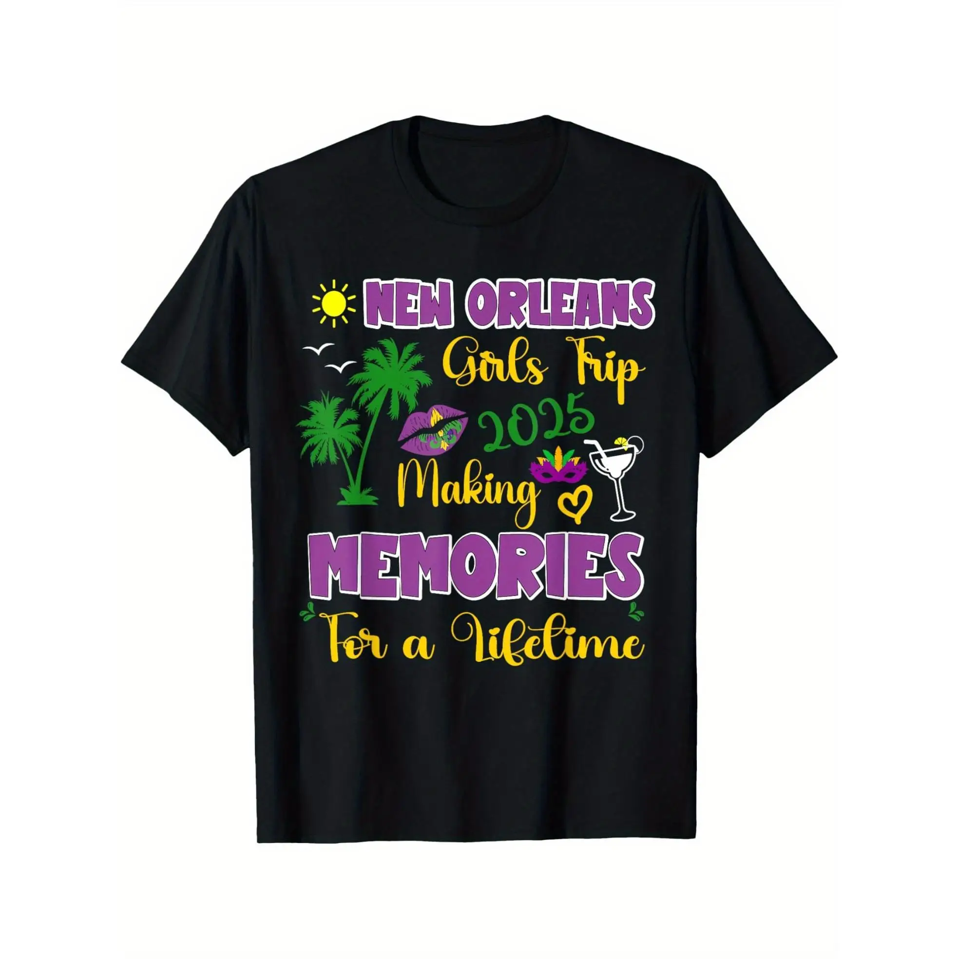 

Women's New Orleans Girls Trip T-Shirt 2025 | Mardi Gras Vibe Travel Graphic Tee | Best Friend Vacation Souvenir Gift Top