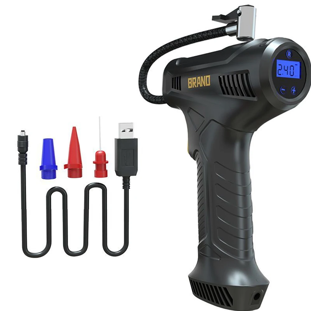 Wireless Portable 150PSI Cordless Air Compressor Tire Inflator for Car Motorcycle Bike Bicycle with LED Light Electric Air Pump