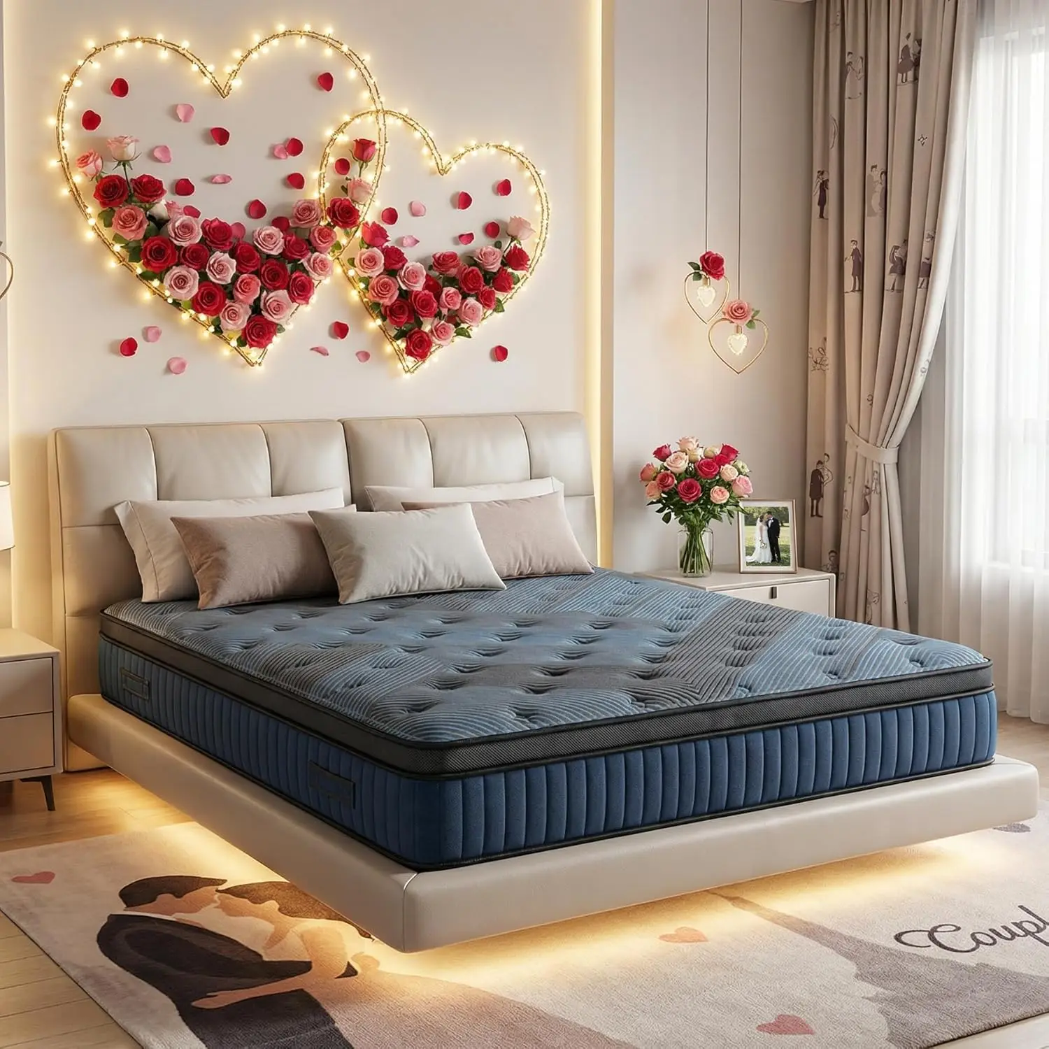 

12 Inch Queen Mattress with Breezpet™ Layer, Queen Size Memory Foam Mattress, Enhanced Support & Comfort, Customized