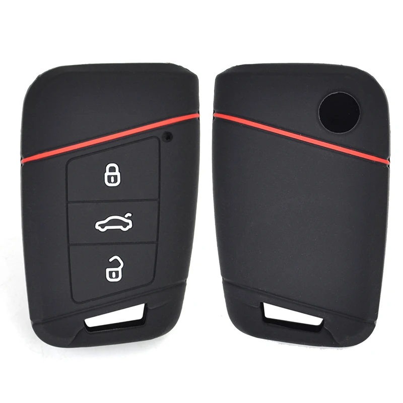 Silicone Key Case Cover For VW PASSAT B8 For Skoda Kodiaq Superb A7 2015 2016 2017 2018 2019 2020 Keyless Fob Shell Skin Holder