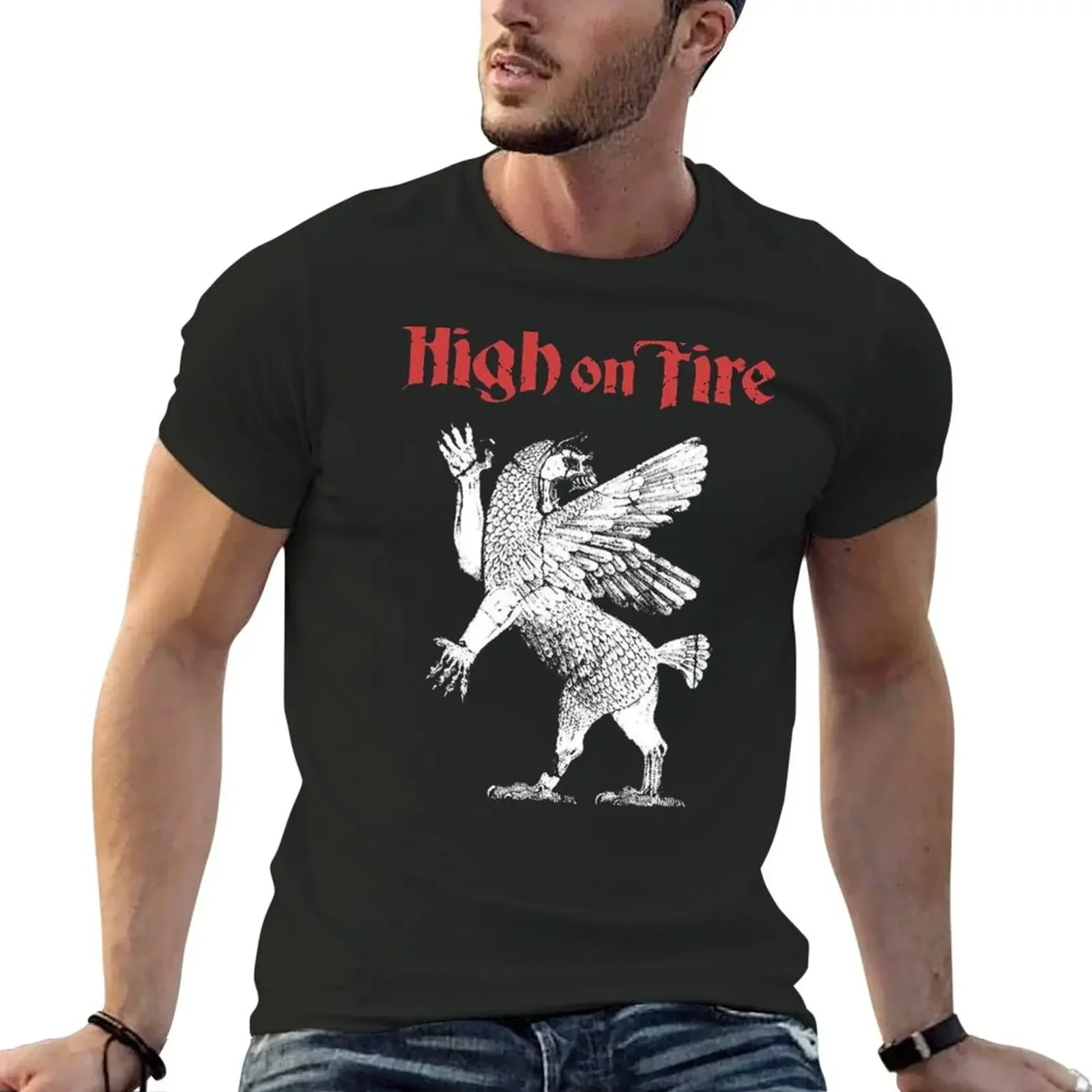 

HIGH ON FIRE BAND T-Shirt customizeds graphic tee shirt mens t shirts