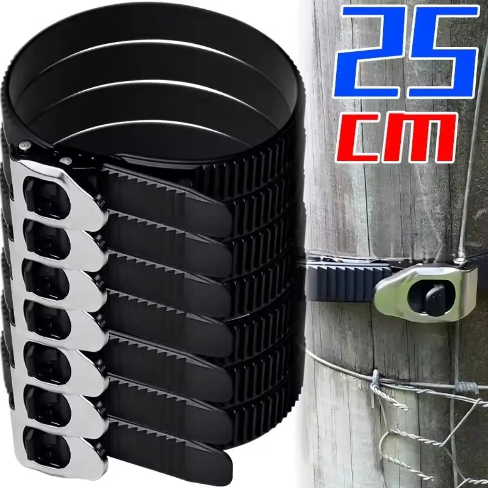 Heavy Duty Rubber Tie Down Strap Grip Buckle 25cm Black Metal Lashing Connectable Cargo Securing Bungee Auto Motorcycle Parts
