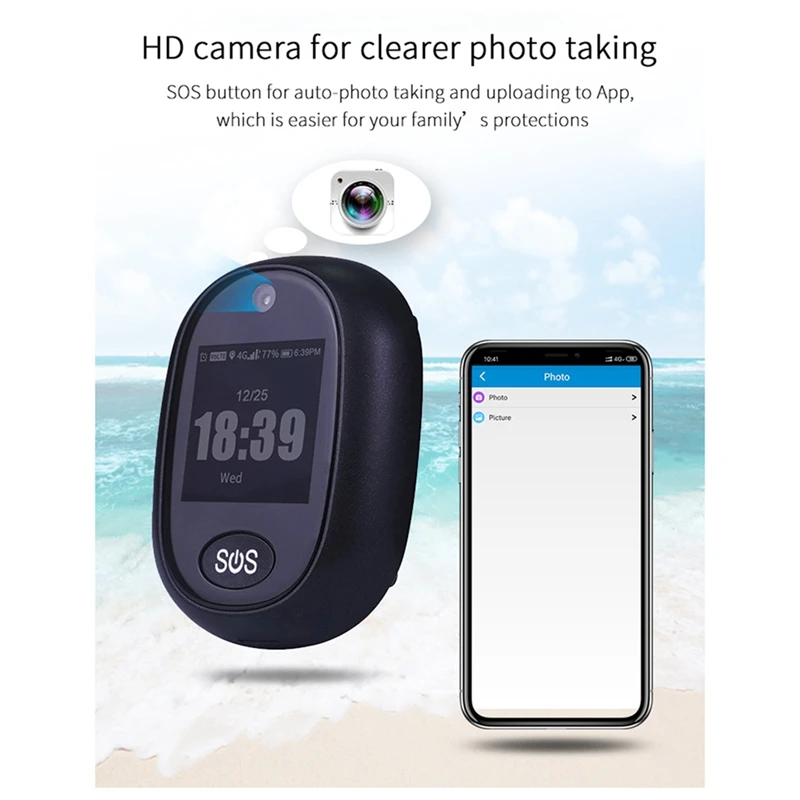 A15R -4G GPS Tracking Pendant V45 For Kids Elder Mini GPS Personal Tracker Alarm Talking Clock Waterproof
