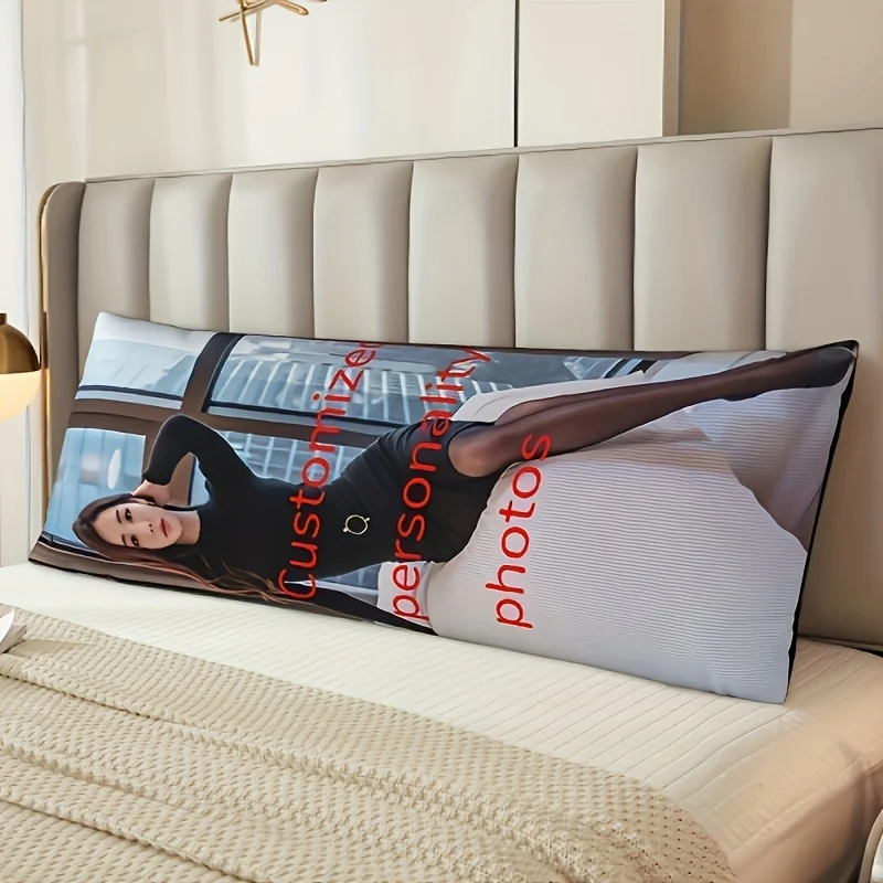 1 customized photo pillowcase with double-sided plush zipper closure, machine washable, suitable for sofa and bed decoration