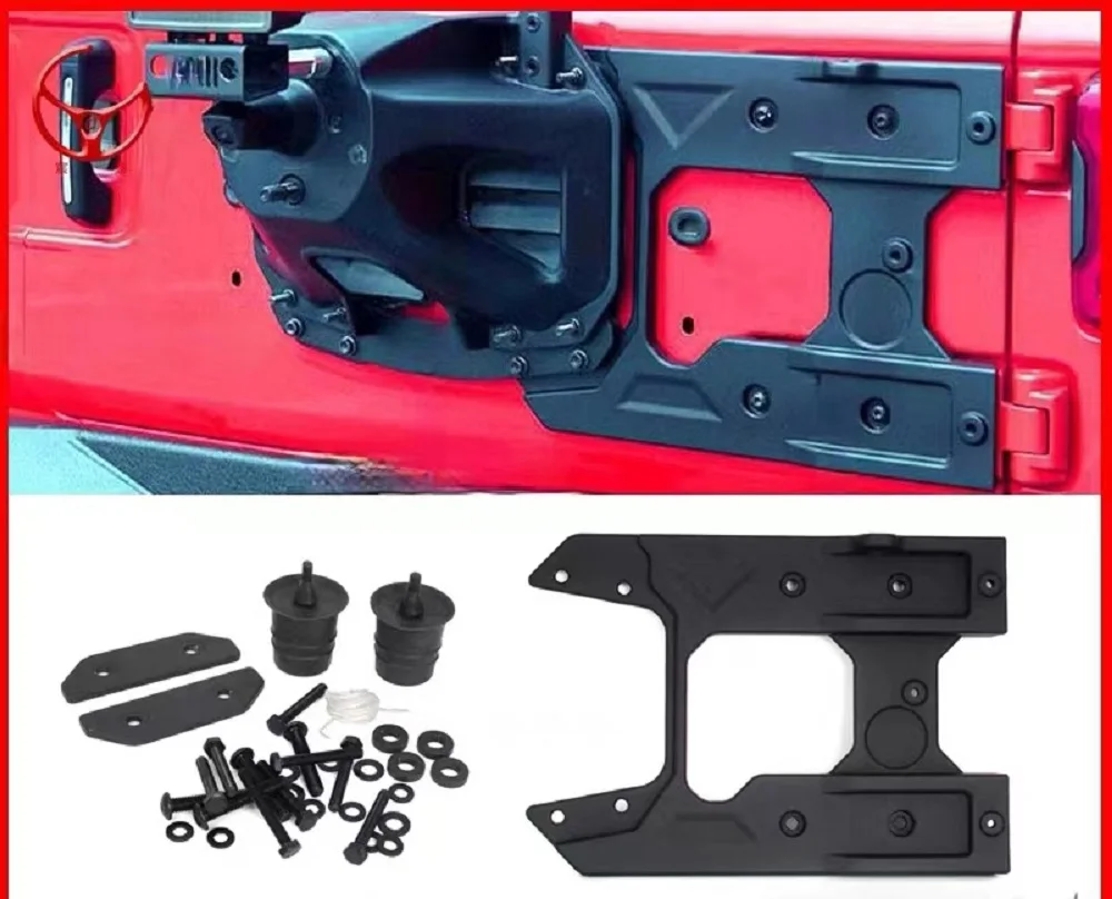 JL1043 Tailgate Bracket Hinge Tire Carrier Enhanced Bearing Stability Aluminum Alloy for Jeep Wrangler JL 2018+  LantSun