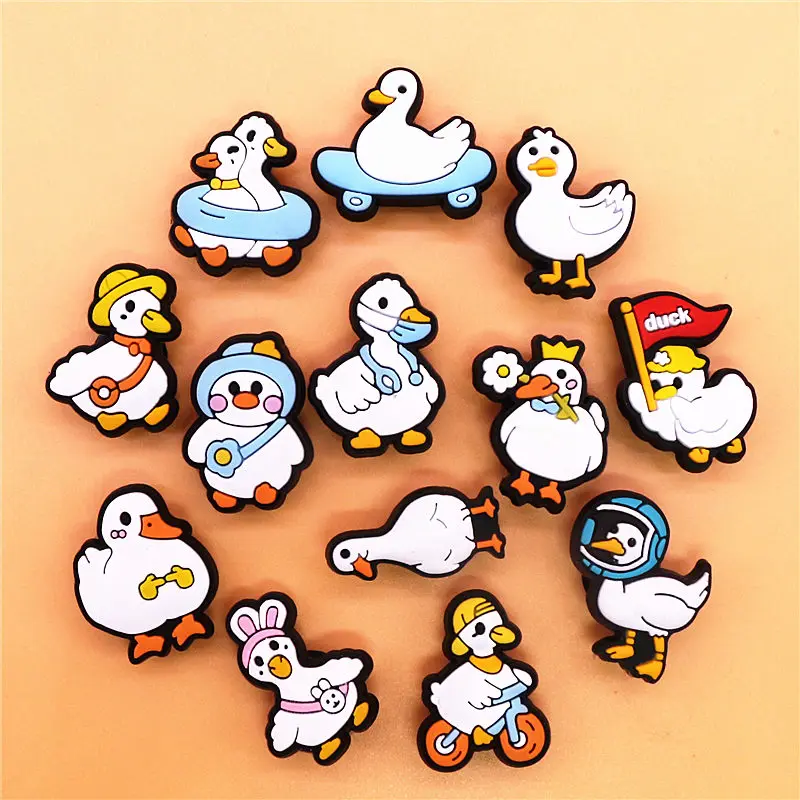 1pcs Cute Animals Shoe Charms for Women Girls Cosplay Duck Shoes Decorations Accessories Funny Duck Clog Jeans for Kids Boy Gift image 5