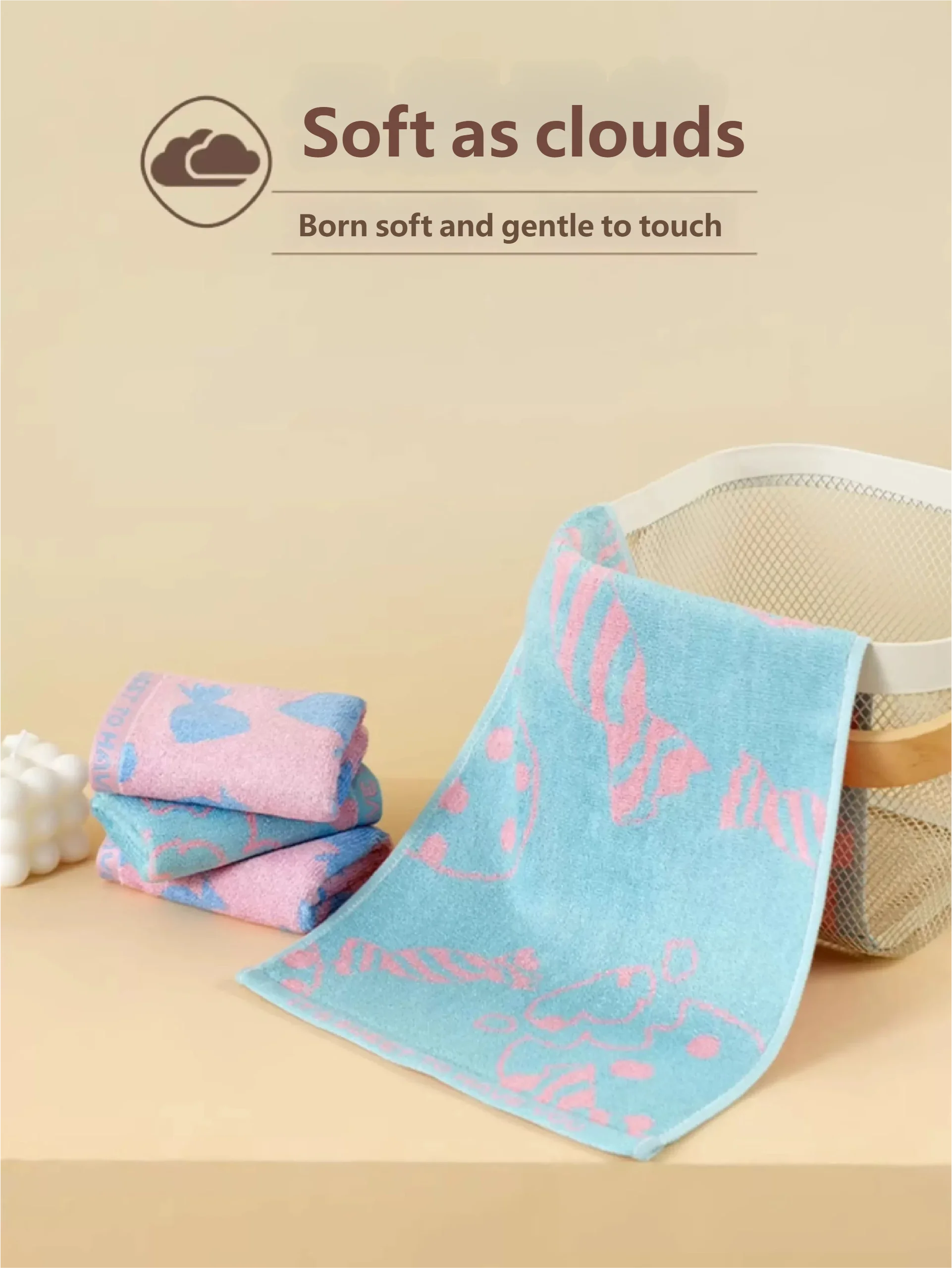 2/4 Pack 48*26cm Fun Bamboo Fiber Small Towels - Skin-friendly, Soft, Comfortable, Cute - Bathroom, Couples, Travel