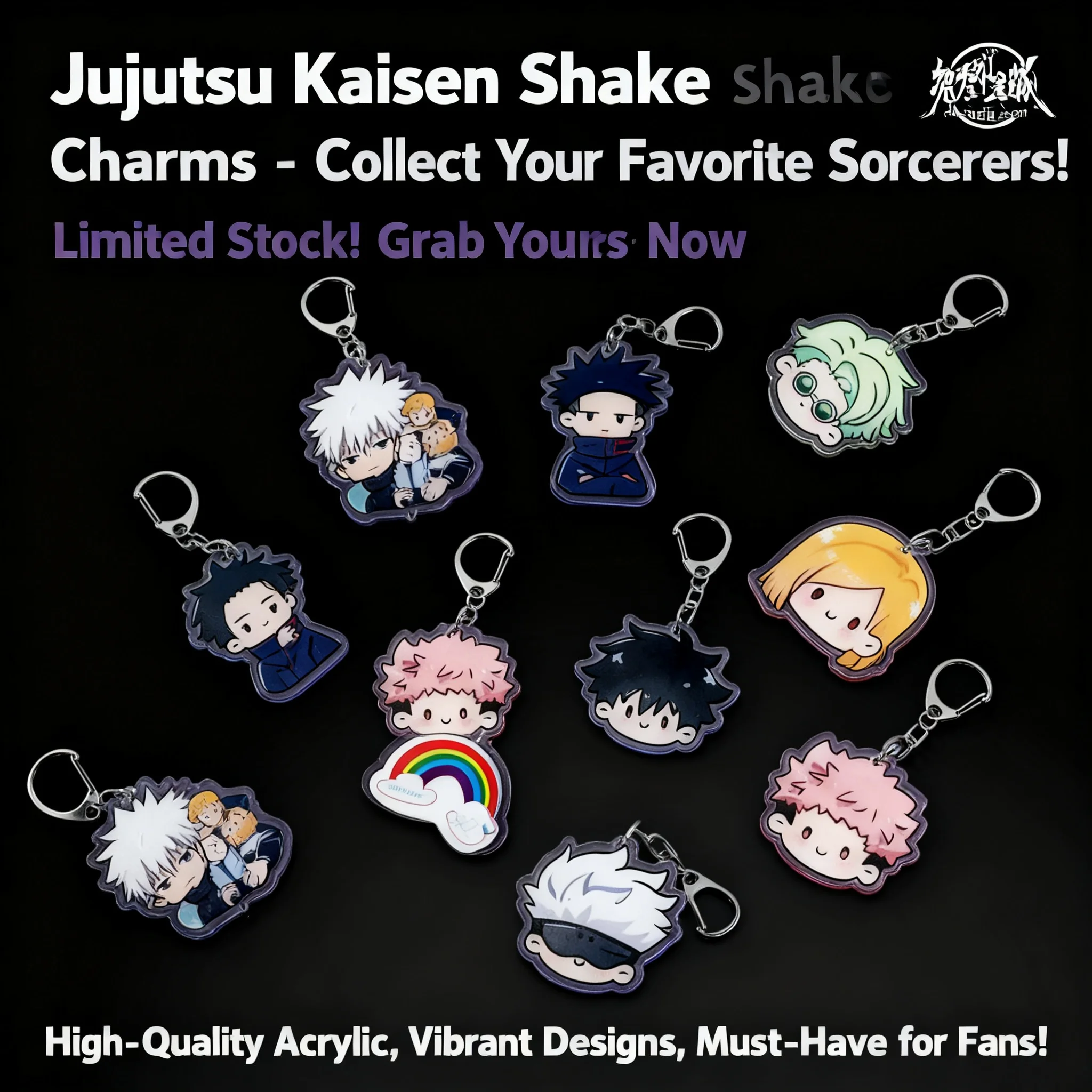 

Jujutsu Kaisen Gojo Satoru Yuji Itadori Megumi Fushiguro Nobara Kugisaki Nanami Kento Anime Keychain Shaker Pendant Accessory