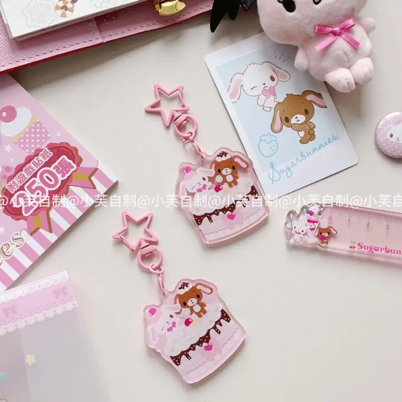 

Kawaii Sanrio Sugarbunnies брелок для торта креативный мультяшный рюкзак кулон на молнии аксессуары подарок на день рождения для девочек периферийные устройства