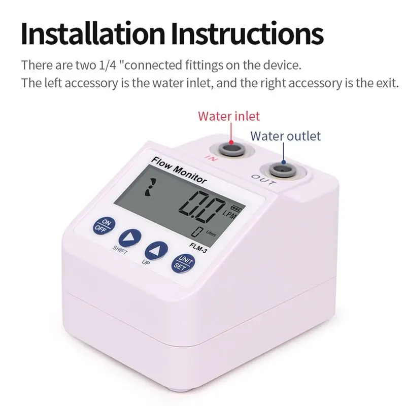 A21F-FLM-3 Water Purifier Flow-Meter Flow-Sensor Monitor Digital Display Water Filter Alarm Power Save Function