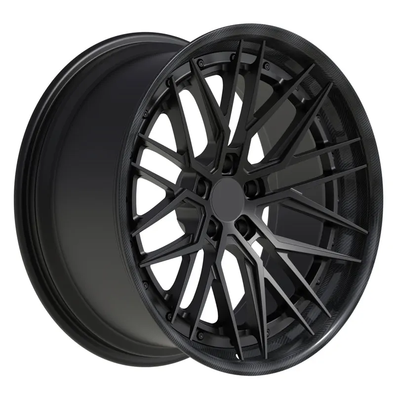 18 19 20 21 22 24 Inch Carbon Fiber Forged Wheels Rim Matt Black 2-parts Wheel Aluminum Alloy For Car Wheels
