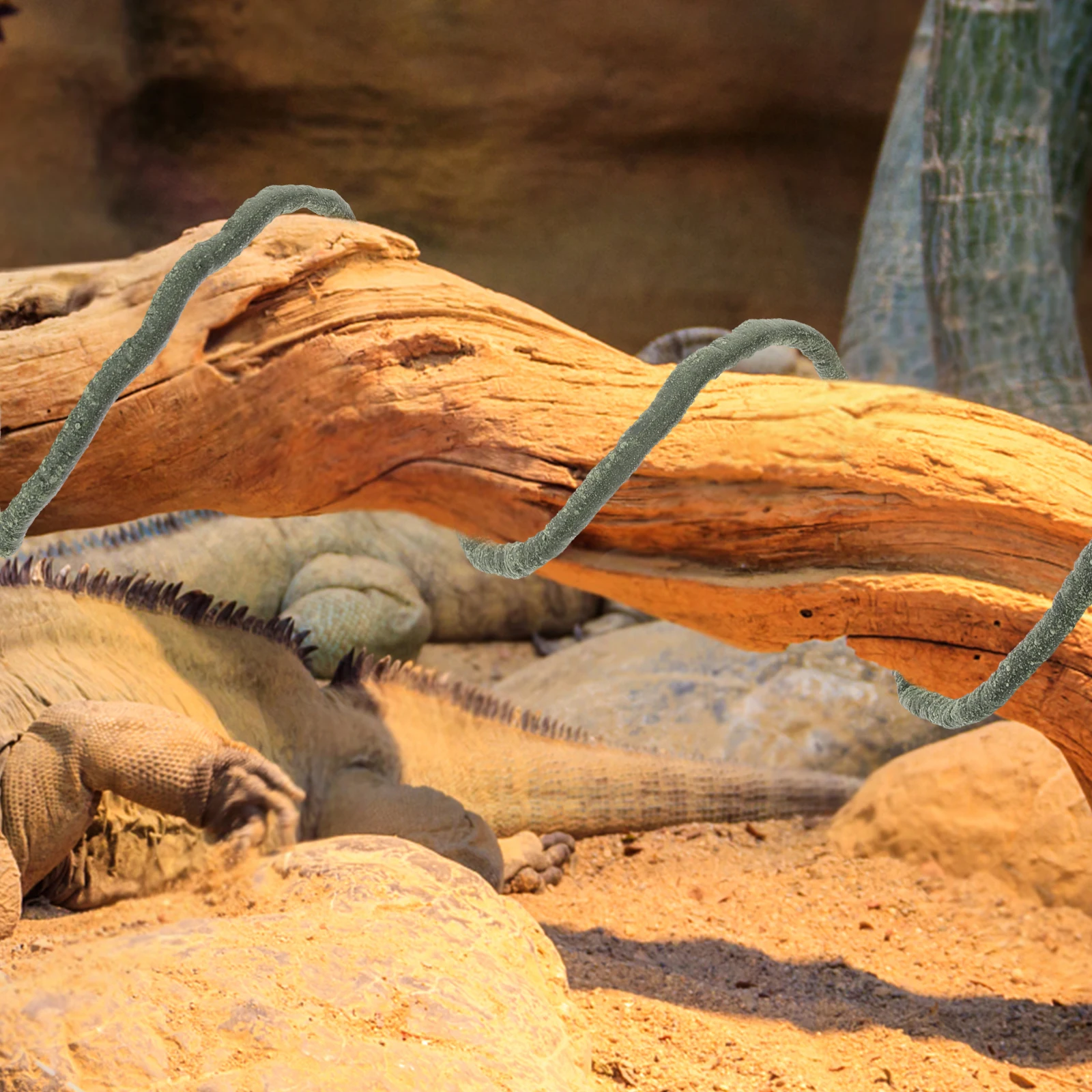 

Artificial Rattan Plant Reptile Tank Decor Lifelike Climbing Vine Terrarium Landscape Tree Branch Ornament Reptile Tank Decor