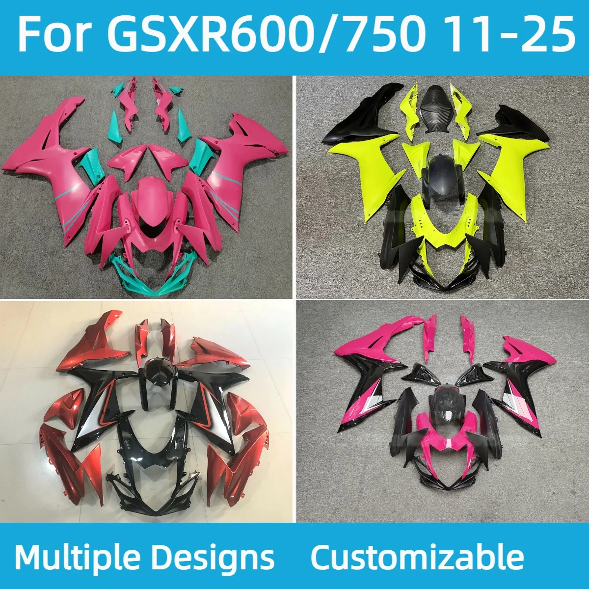 

Fairing Kit GSXR600 GSXR750 2011-2022 2023 2024 2025 Complete Body Plastic Fairings Cover for GSXR 600 750 11-25