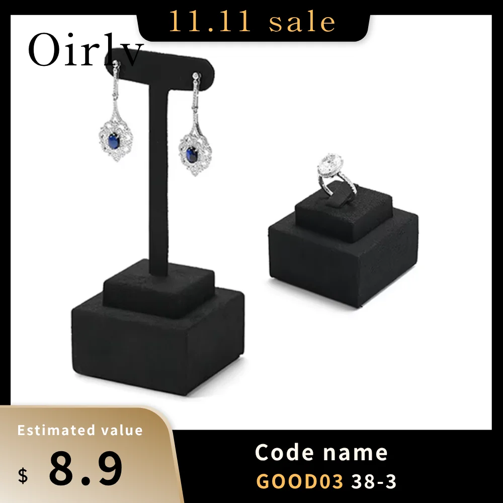 Oirlv Earrings Rings Jewelry Display Stand T-bar Rack Holder For Rings Jewelry Storage Display Set Props Shop Window Decoration