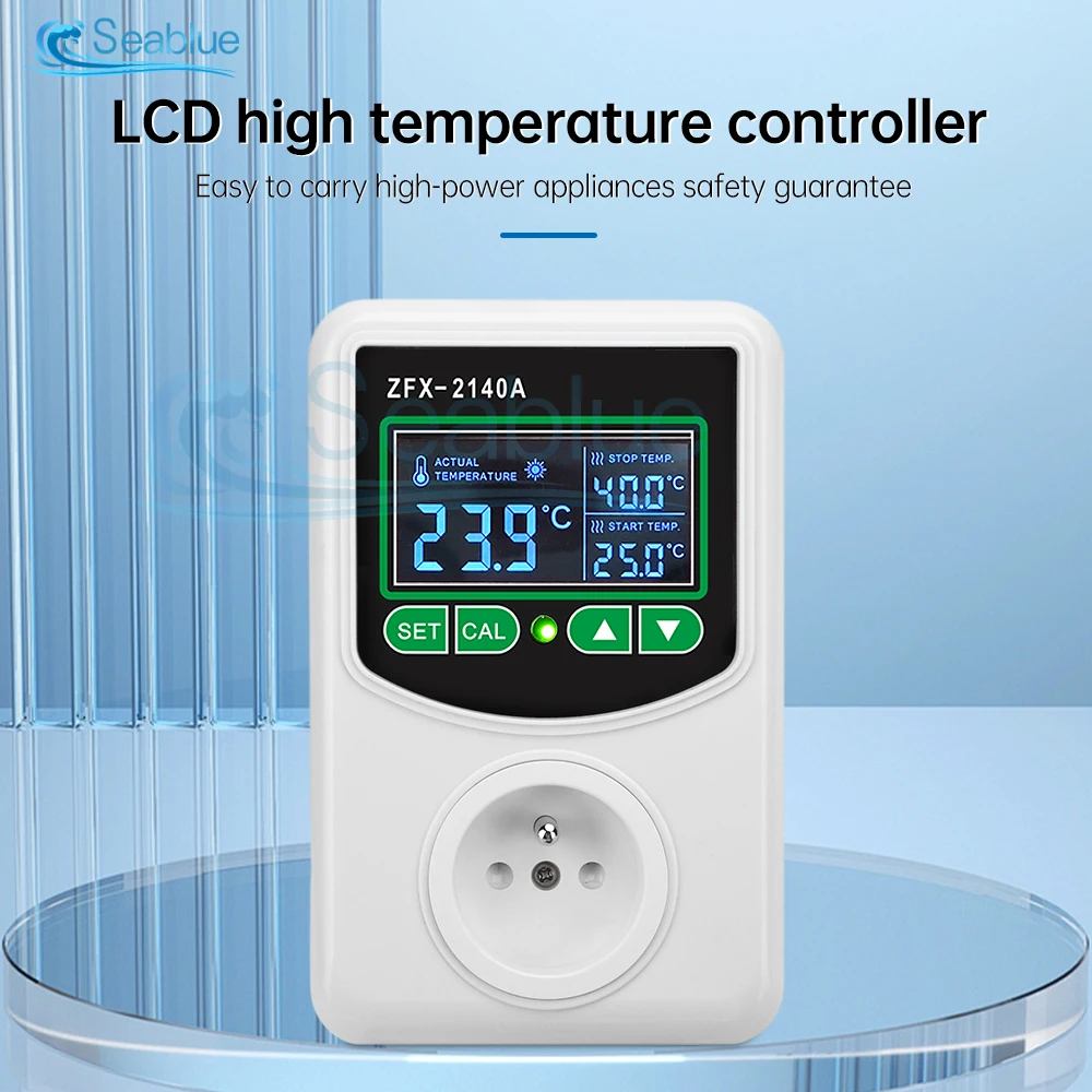 ZFX-2140A 220V Intelligent LCD Thermostat High Precision Microcomputer Thermostat Temperature Controller Switch 2200W/3500W