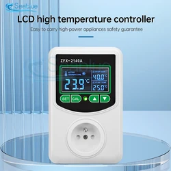 ZFX-2140A 220V Intelligent LCD Thermostat High Precision Microcomputer Thermostat Temperature Controller Switch 2200W/3500W