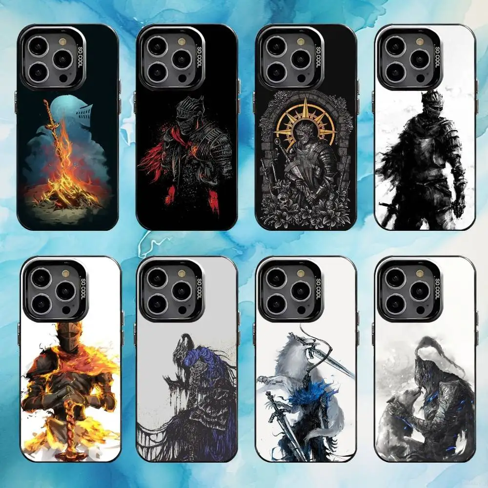 

D-Dark S-Souls Game Phone Case For iPhone17,16,15,14,13,12,11 Plus,Pro Max Black Candy Matte Shockproof Cover