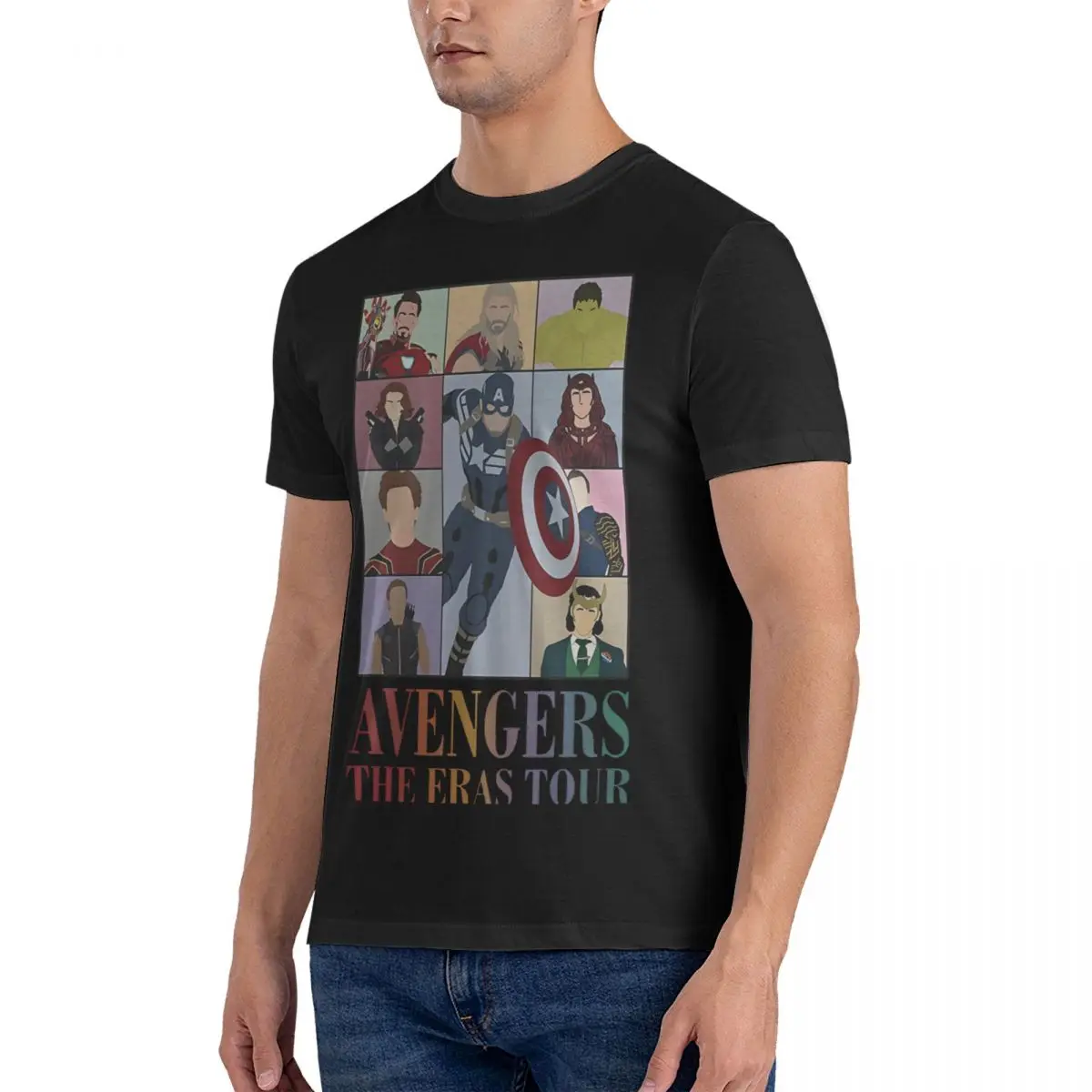 Eras Tour The Eras Tour Swiftie Merch Back And Front T Shirts Marvel The Avengers Cotton Tops Cool Short Sleeve Crew Neck Tees