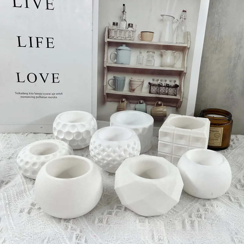 DIY Spherical Flowerpot Silicone Mold for Epoxy Resin Candle Holder Aromatherapy Candle Molds Clay Plaster Mould Drop Glue Mold