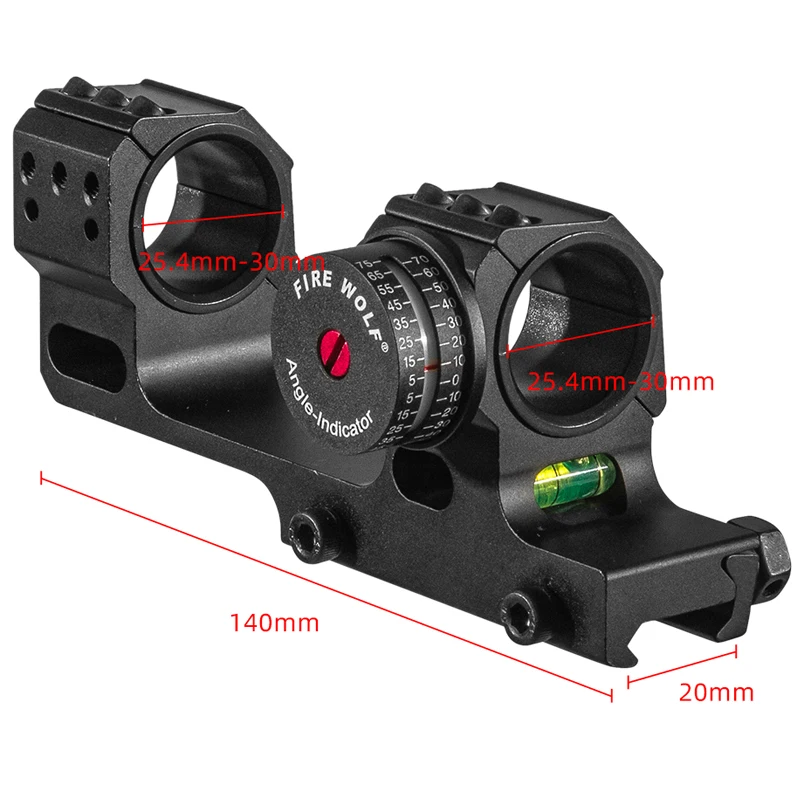 التكتيكية الصيد Riflescope يتصاعد مع مؤشر زاوية فقاعة مستوى 25.4 مللي متر/30 مللي متر نطاق سبائك الألومنيوم جبل خواتم