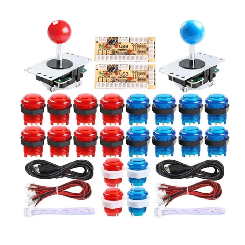U1JC Funny DIY Arcade Parts with 20 LED Arcade Buttons 2 Player Arcade Games Gift