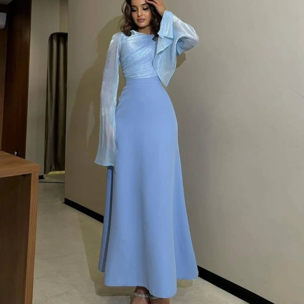 Abaya Elegantซาตินชุดราตรีผู้หญิงง่ายแขนยาวขายร้อนParty Charmingชุดราตรี 2026 โมร็อกโกมุสลิมRobe